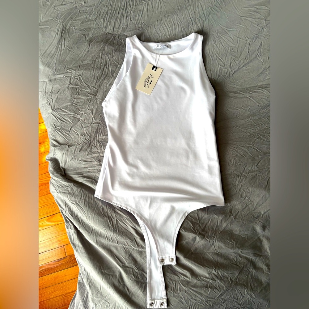REORIA Butsmooth® Basic Sexy Sleeveless Racer Back Halter Neck Bodysuit Tank Top